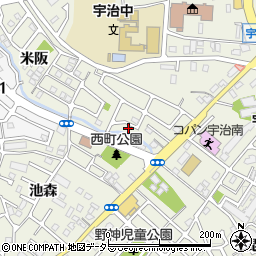 京都府宇治市宇治米阪7周辺の地図