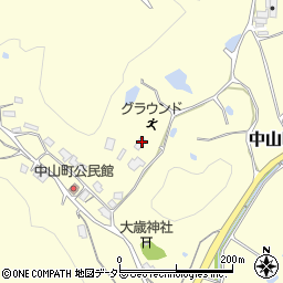 兵庫県加西市中山町周辺の地図