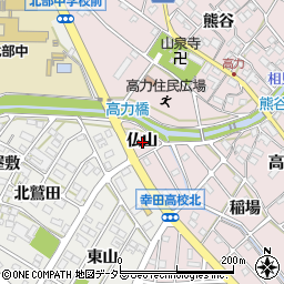 愛知県額田郡幸田町高力仏山周辺の地図