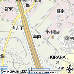 愛知県西尾市中原町島崎周辺の地図