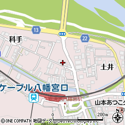 京都府八幡市八幡科手116周辺の地図