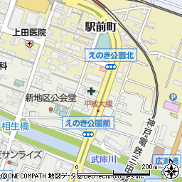 兵庫県三田市中町8周辺の地図