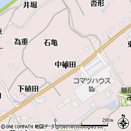 愛知県新城市庭野中植田周辺の地図