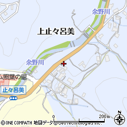 大阪府箕面市上止々呂美周辺の地図