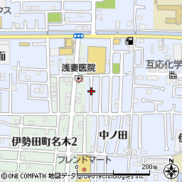 京都府宇治市伊勢田町（中ノ田）周辺の地図