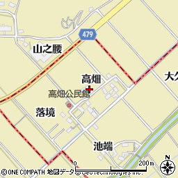 愛知県岡崎市中島町高畑192周辺の地図