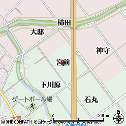 愛知県額田郡幸田町大草宮前周辺の地図