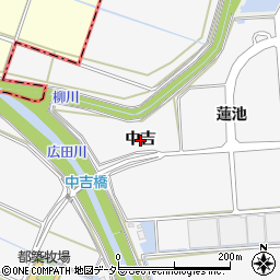 愛知県幸田町（額田郡）菱池（中吉）周辺の地図