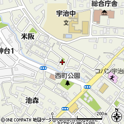 #宇治米阪駐車場周辺の地図