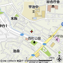 #宇治米阪駐車場周辺の地図