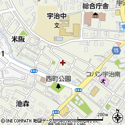 京都府宇治市宇治米阪周辺の地図