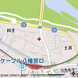 八幡市営駐車場周辺の地図