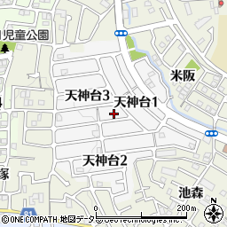京都府宇治市天神台周辺の地図