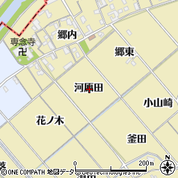愛知県西尾市上羽角町河原田周辺の地図