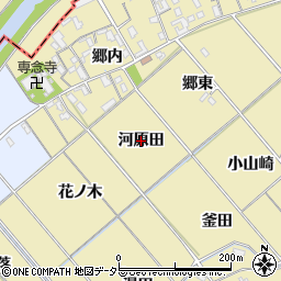 愛知県西尾市上羽角町（河原田）周辺の地図