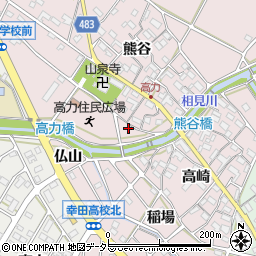 愛知県額田郡幸田町高力越丸4周辺の地図