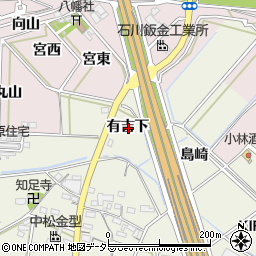 愛知県西尾市中原町有吉下周辺の地図