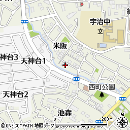 京都府宇治市宇治米阪20周辺の地図
