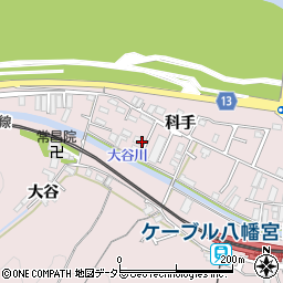 京都府八幡市八幡科手40-1周辺の地図