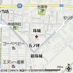 京都府久世郡久御山町市田珠城周辺の地図