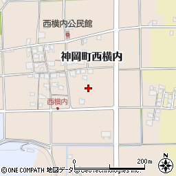 兵庫県たつの市神岡町西横内周辺の地図