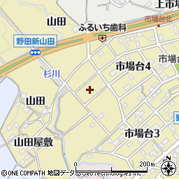愛知県新城市野田新山田周辺の地図