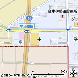 京都府宇治市伊勢田町浮面周辺の地図