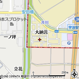 京都府宇治市安田町大納言周辺の地図