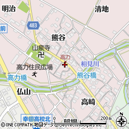 愛知県額田郡幸田町高力熊谷16周辺の地図