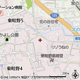 兵庫県川西市東畦野3丁目17周辺の地図