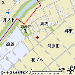 愛知県西尾市上羽角町郷内61周辺の地図