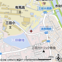 兵庫県三田市屋敷町1周辺の地図
