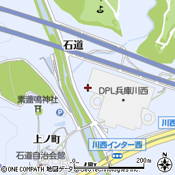 兵庫県川西市石道周辺の地図
