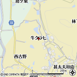 兵庫県宝塚市玉瀬牛クラヒ周辺の地図