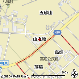 愛知県西尾市西浅井町山之腰周辺の地図