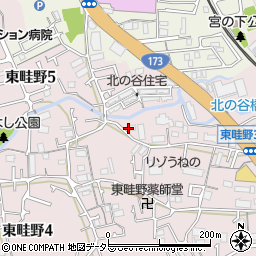 兵庫県川西市東畦野3丁目25周辺の地図