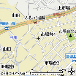 愛知県新城市市場台4丁目4-9周辺の地図