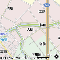 愛知県額田郡幸田町高力大邸周辺の地図