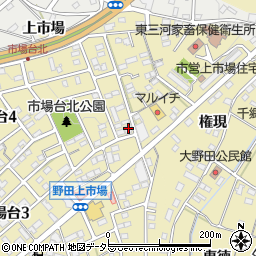 愛知県新城市市場台1丁目5-1周辺の地図