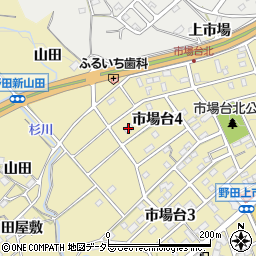 愛知県新城市市場台4丁目4-7周辺の地図