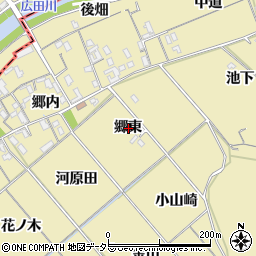 愛知県西尾市上羽角町郷東周辺の地図