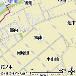 愛知県西尾市上羽角町（郷東）周辺の地図