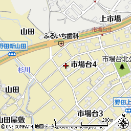 愛知県新城市市場台4丁目4-11周辺の地図