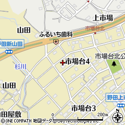 愛知県新城市市場台4丁目4-12周辺の地図