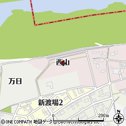 愛知県西尾市志貴野町西山周辺の地図