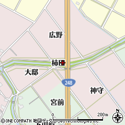 愛知県幸田町（額田郡）高力（柿田）周辺の地図