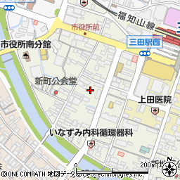 兵庫県三田市中央町周辺の地図
