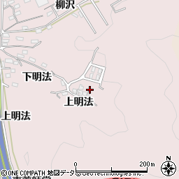 愛知県岡崎市本宿町（上明法）周辺の地図
