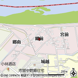 愛知県西尾市志貴野町（郷前）周辺の地図