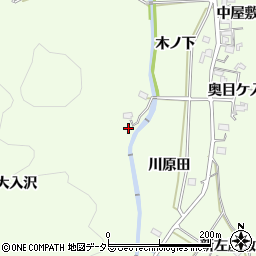 愛知県岡崎市山綱町大入沢周辺の地図